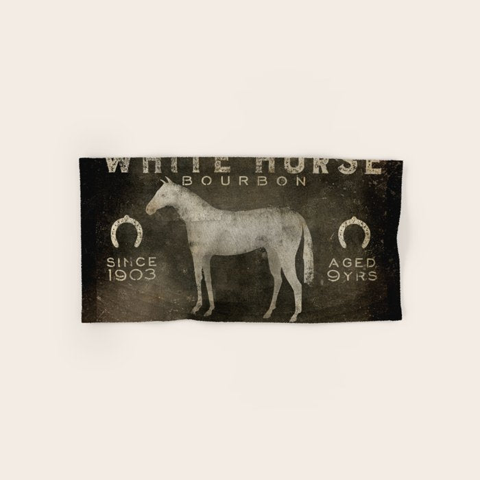 White Horse Bourbon Whiskey Kentucky USA Bath Towel Gallery Image 1