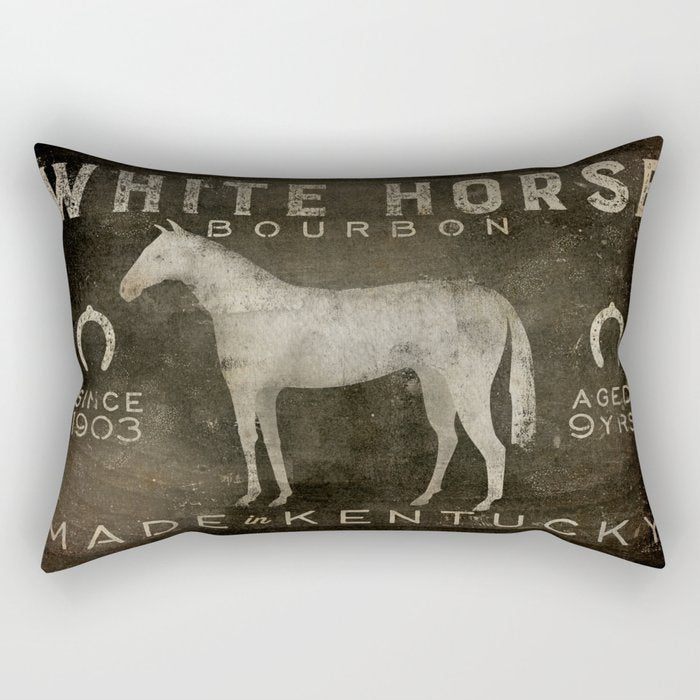 White Horse Bourbon Whiskey Kentucky USA Rectangular Pillow Gallery Image 2