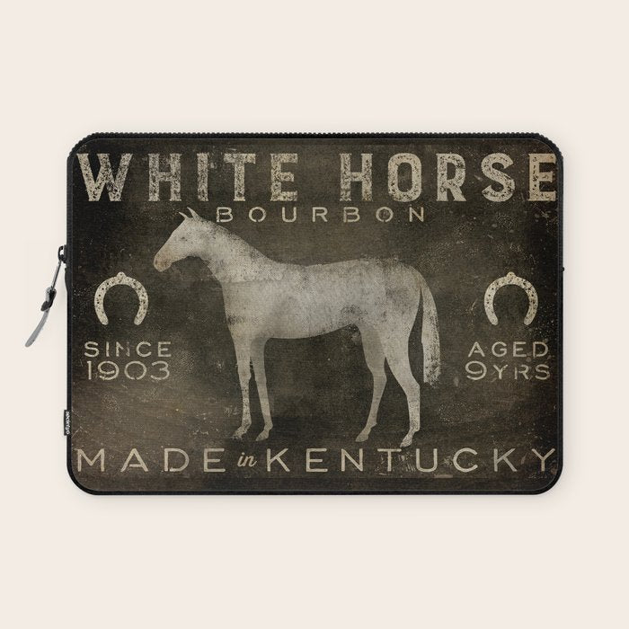 White Horse Bourbon Whiskey Kentucky USA Laptop Sleeve Gallery Image 1