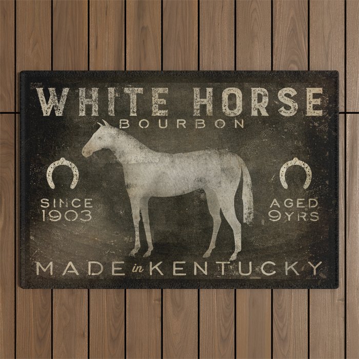 White Horse Bourbon Whiskey Kentucky USA Outdoor Rug Gallery Image 1