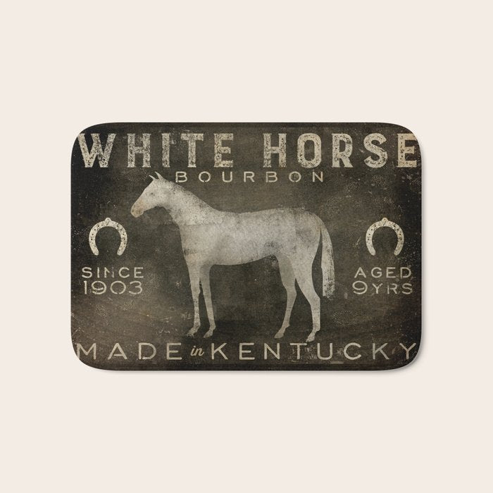 White Horse Bourbon Whiskey Kentucky USA Bath Mat Gallery Image 1