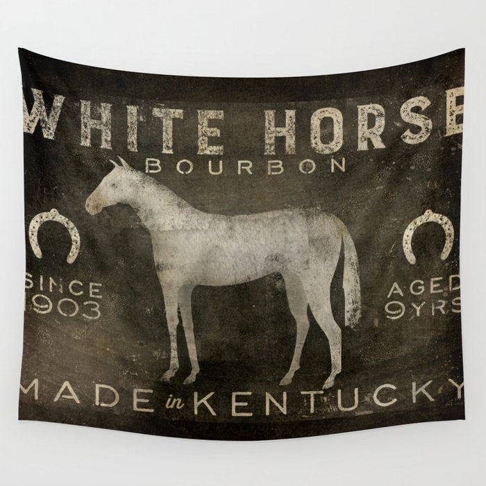 White Horse Bourbon Whiskey Kentucky USA Wall Tapestry