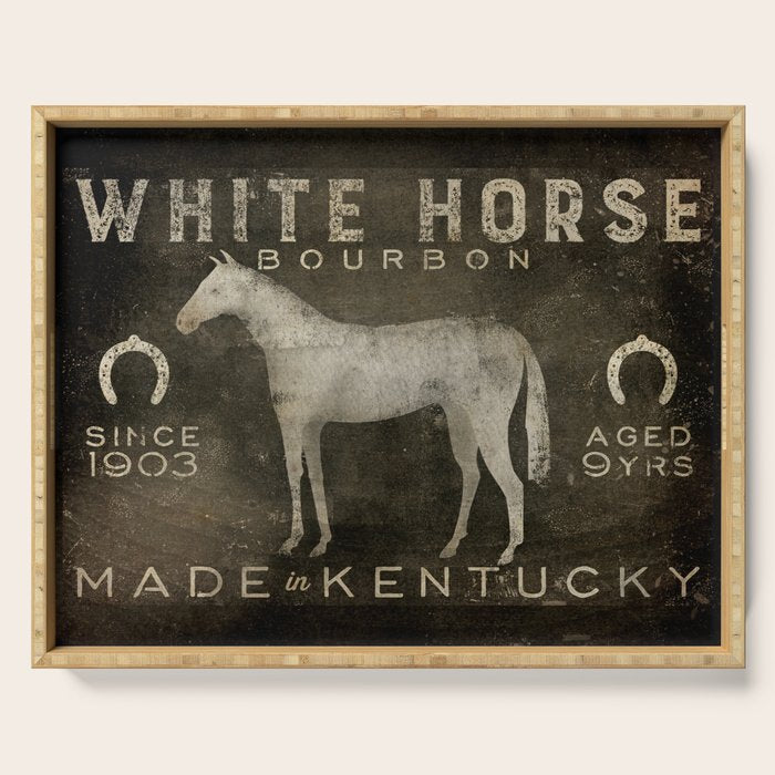 White Horse Bourbon Whiskey Kentucky USA Serving Tray Gallery Image 1