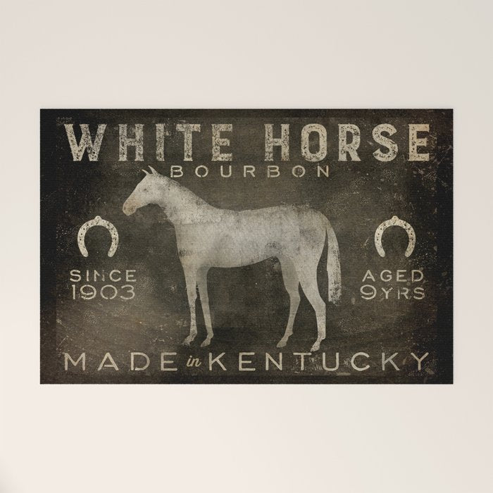 White Horse Bourbon Whiskey Kentucky USA Welcome Mat Gallery Image 1