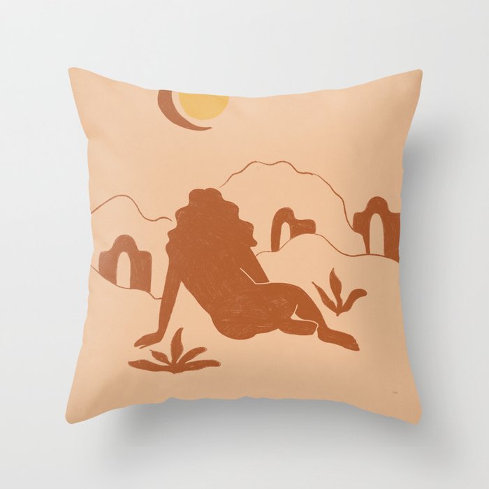Looking At The Mountains Throw Pillow Gallery Image 1