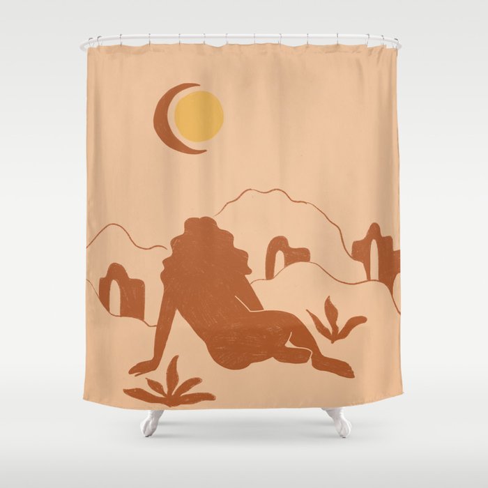Looking At The Mountains Shower Curtain Gallery Image 1