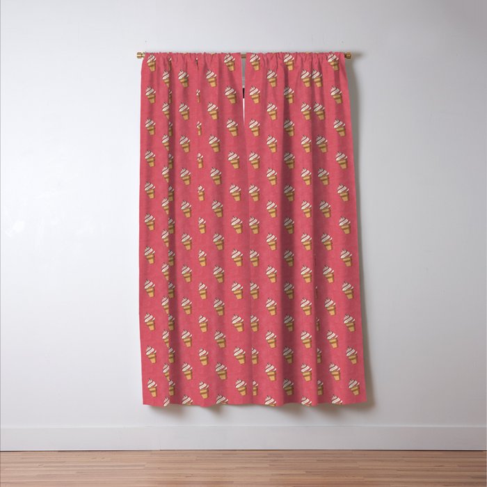 FAST FOOD / Ice Cream - pattern Window Curtain Gallery Image 3
