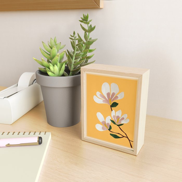 Golden Magnolia Blooms Mini Art Print Gallery Image 2
