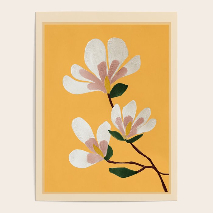 Golden Magnolia Blooms Poster Gallery Image 4