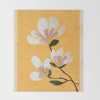 Golden Magnolia Blooms Throw Blanket Gallery Image 2