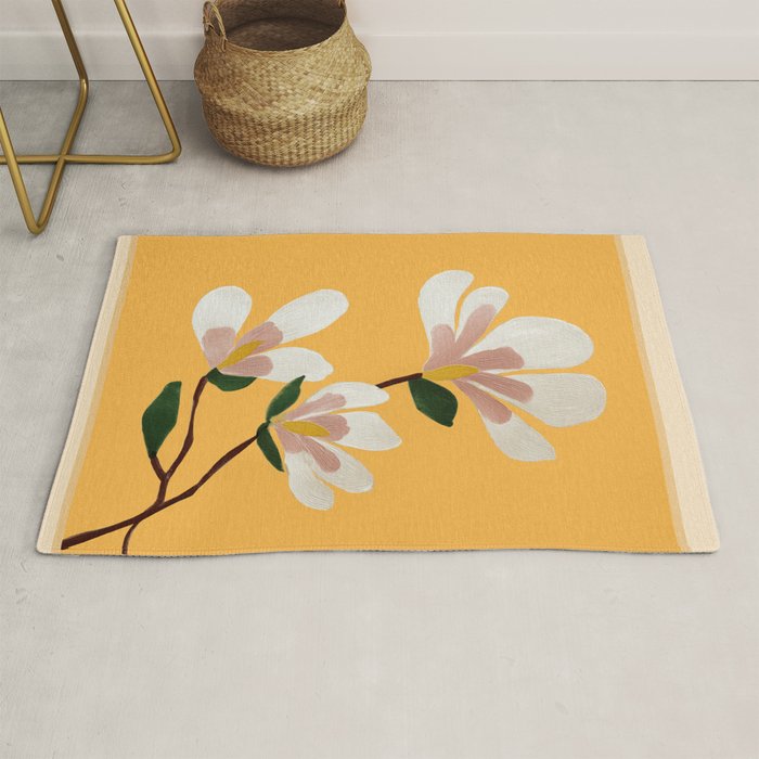 Golden Magnolia Blooms Rug Gallery Image 1