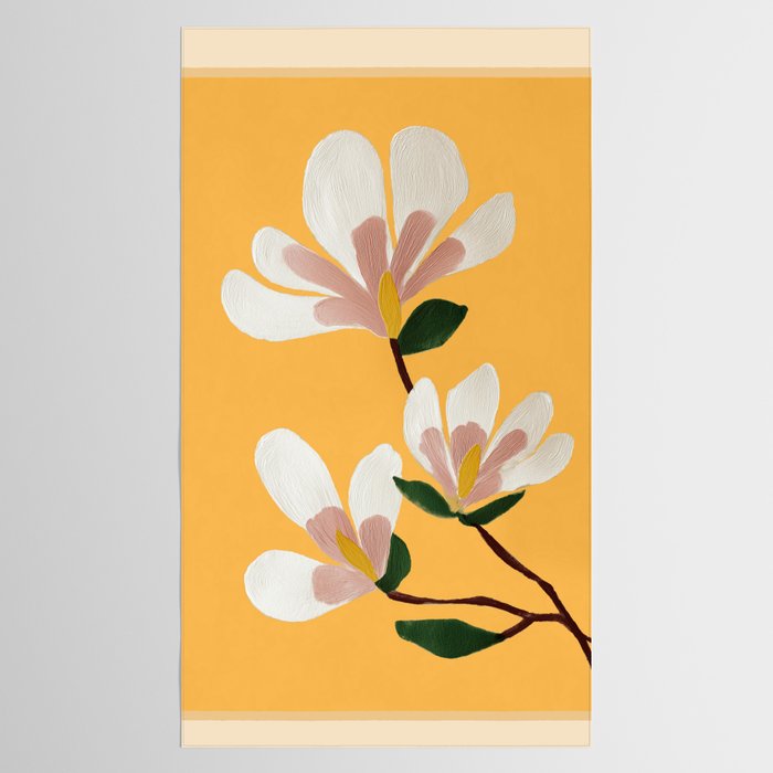 Golden Magnolia Blooms Tablecloth Gallery Image 2