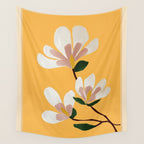 Golden Magnolia Blooms Wall Tapestry Gallery Image 4