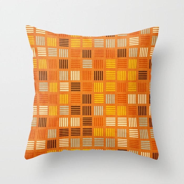 Geometric Modern Abstract Pattern Unique MCM Decor Throw Pillow Gallery Image 1