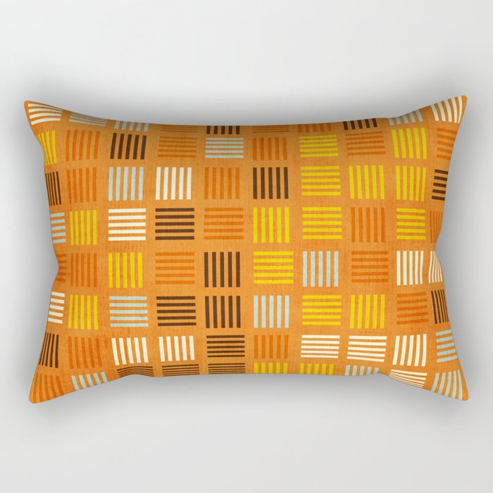 Geometric Modern Abstract Pattern Unique MCM Decor Rectangular Pillow Gallery Image 2