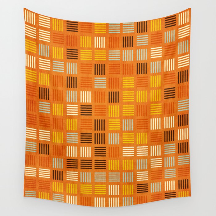 Geometric Modern Abstract Pattern Unique MCM Decor Wall Tapestry Gallery Image 1