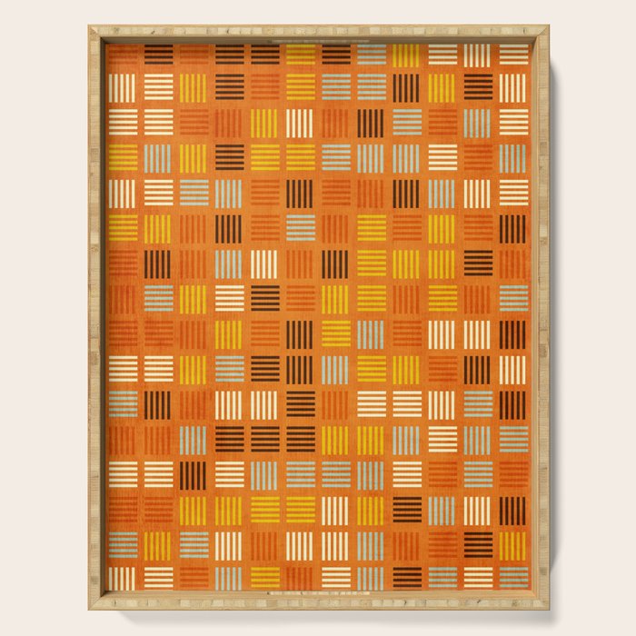 Geometric Modern Abstract Pattern Unique MCM Decor Serving Tray Gallery Image 1