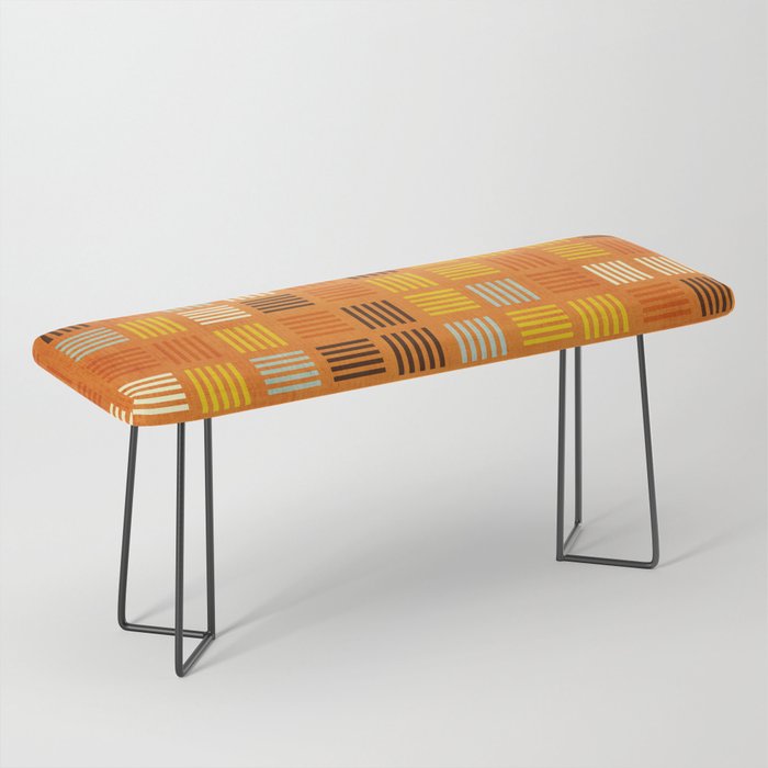 Geometric Modern Abstract Pattern Unique MCM Decor Bench Gallery Image 1