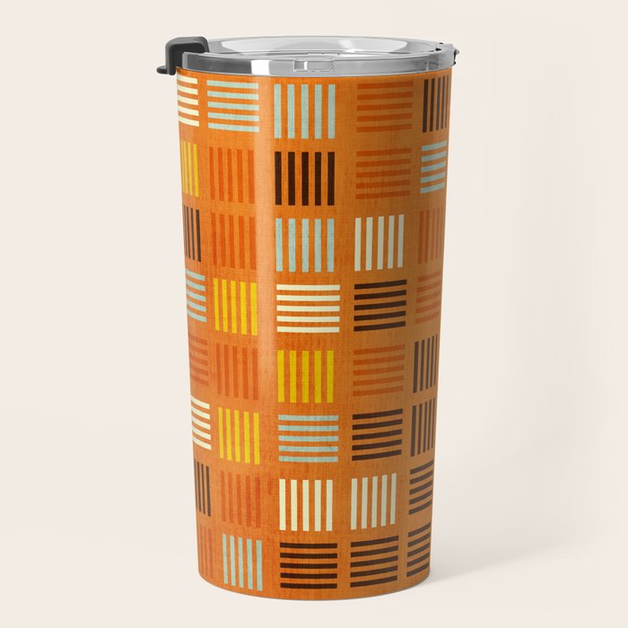 Geometric Modern Abstract Pattern Unique MCM Decor Travel Mug Gallery Image 3