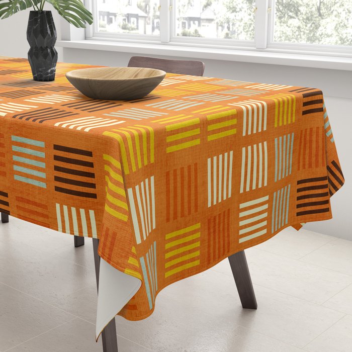 Geometric Modern Abstract Pattern Unique MCM Decor Tablecloth Gallery Image 3
