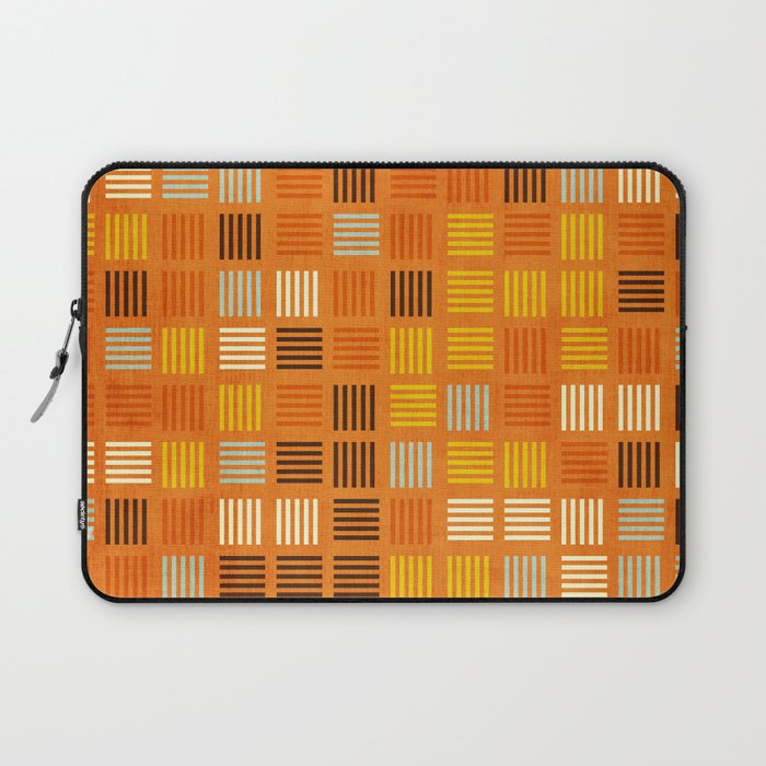 Geometric Modern Abstract Pattern Unique MCM Decor Laptop Sleeve Gallery Image 1
