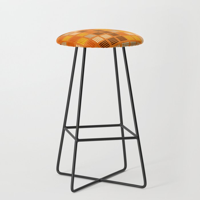 Geometric Modern Abstract Pattern Unique MCM Decor Stool Gallery Image 1