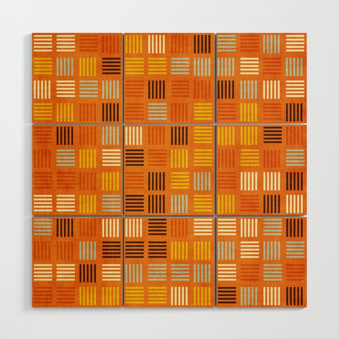 Geometric Modern Abstract Pattern Unique MCM Decor Wood Wall Art Gallery Image 1