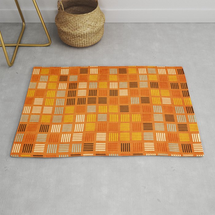 Geometric Modern Abstract Pattern Unique MCM Decor Rug Gallery Image 1