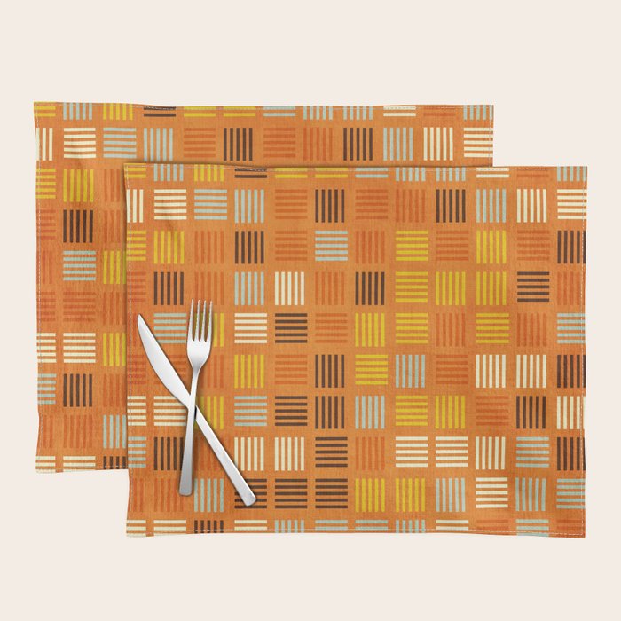 Geometric Modern Abstract Pattern Unique MCM Decor Placemat Gallery Image 1