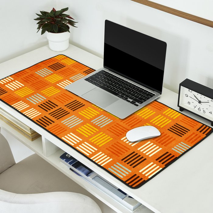 Geometric Modern Abstract Pattern Unique MCM Decor Desk Mat Gallery Image 2