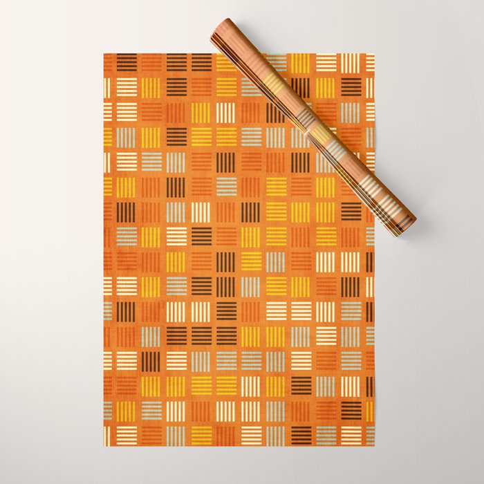 Geometric Modern Abstract Pattern Unique MCM Decor Wrapping Paper Gallery Image 1