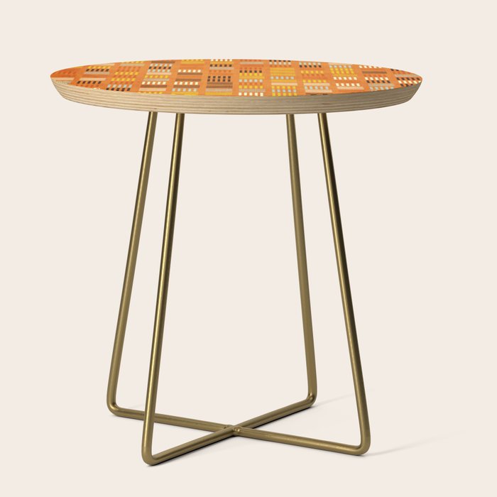 Geometric Modern Abstract Pattern Unique MCM Decor Side Table Gallery Image 1