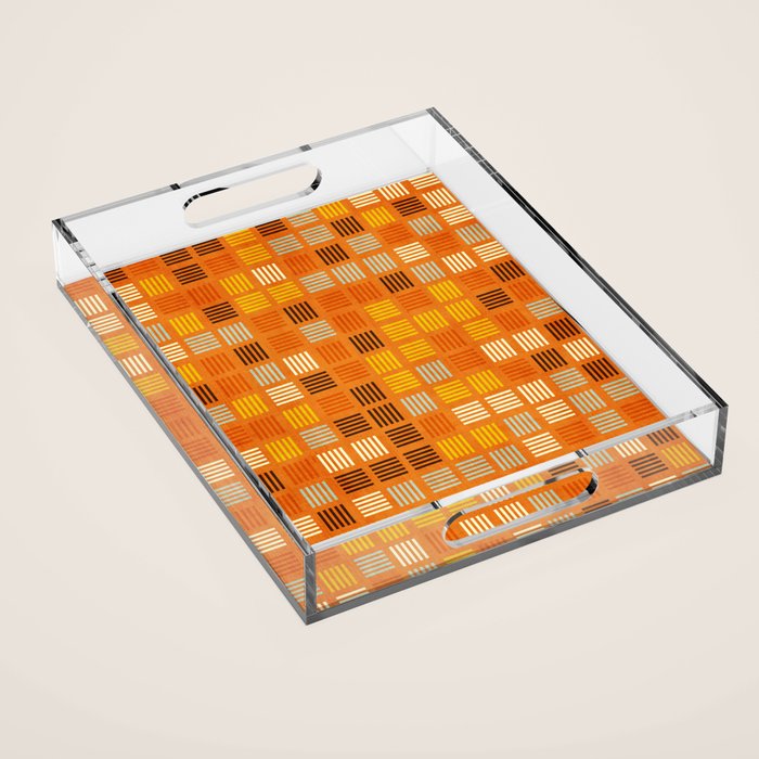 Geometric Modern Abstract Pattern Unique MCM Decor Acrylic Tray Gallery Image 1