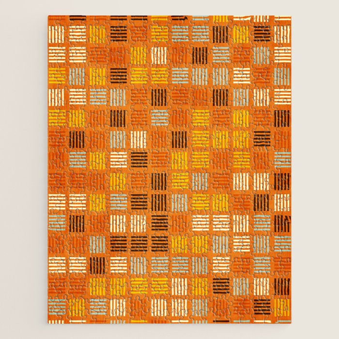 Geometric Modern Abstract Pattern Unique MCM Decor Jigsaw Puzzle Gallery Image 1