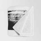 Stripes Black & White Minimalist Abstract Mid century Ink Art Dark Brush Strokes Throw Blanket Gallery Image 3