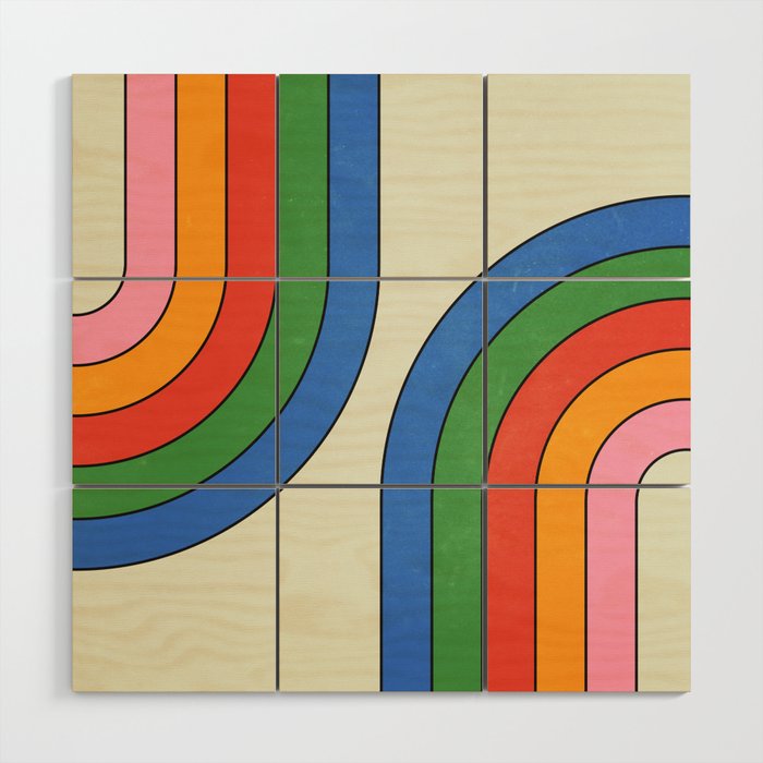 Retro Candy Arches Wood Wall Art Gallery Image 1