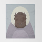 Whimsy Platypus, Animal Portrait Throw Blanket Gallery Image 2