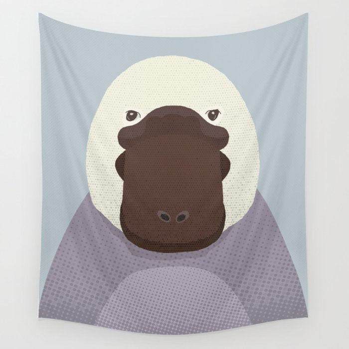 Whimsy Platypus, Animal Portrait Wall Tapestry Gallery Image 4