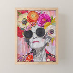 Ageless Glamour And Grace Unbound Female Portrait With Flowers Mini Art Print Gallery Image 1