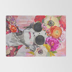 Ageless Glamour And Grace Unbound Female Portrait With Flowers Rug Gallery Image 2