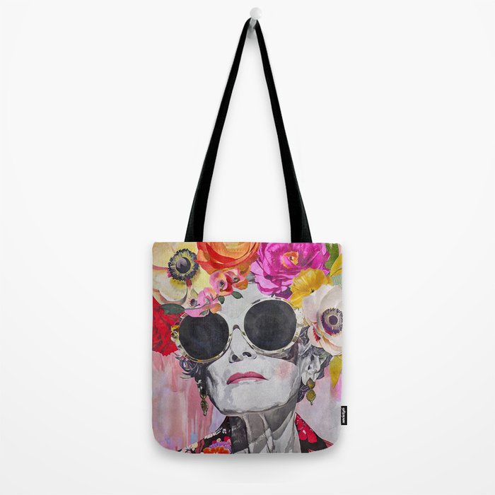 Ageless Glamour And Grace Unbound Female Portrait With Flowers Tote Bag Gallery Image 2
