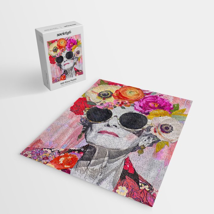 Ageless Glamour And Grace Unbound Female Portrait With Flowers Jigsaw Puzzle Gallery Image 2