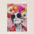 Ageless Glamour And Grace Unbound Female Portrait With Flowers Stationery Card Gallery Image 2