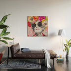 Ageless Glamour And Grace Unbound Female Portrait With Flowers Wood Wall Art Gallery Image 2