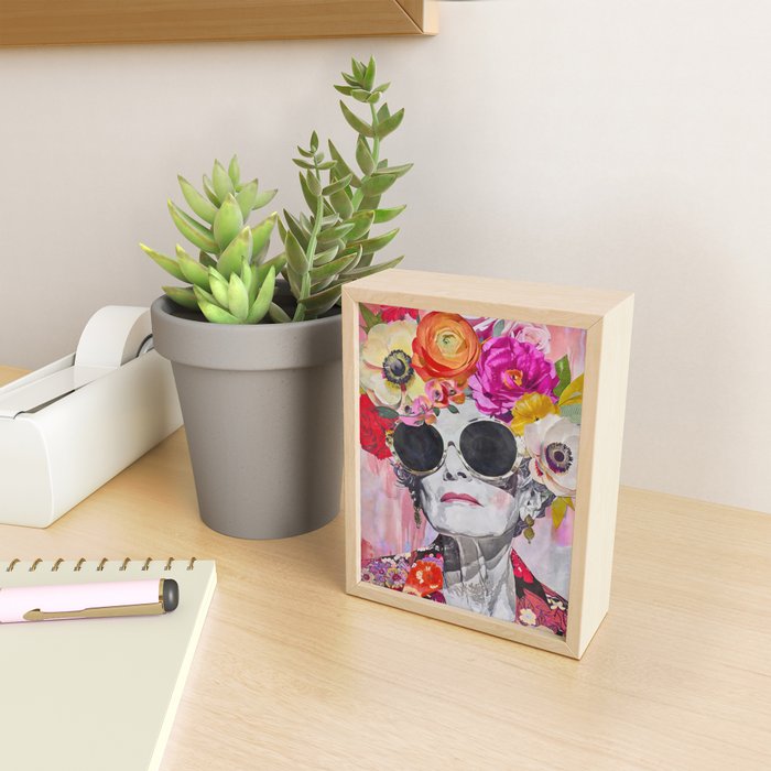 Ageless Glamour And Grace Unbound Female Portrait With Flowers Mini Art Print Gallery Image 2
