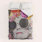 Ageless Glamour And Grace Unbound Female Portrait With Flowers Duvet Cover Gallery Image 6