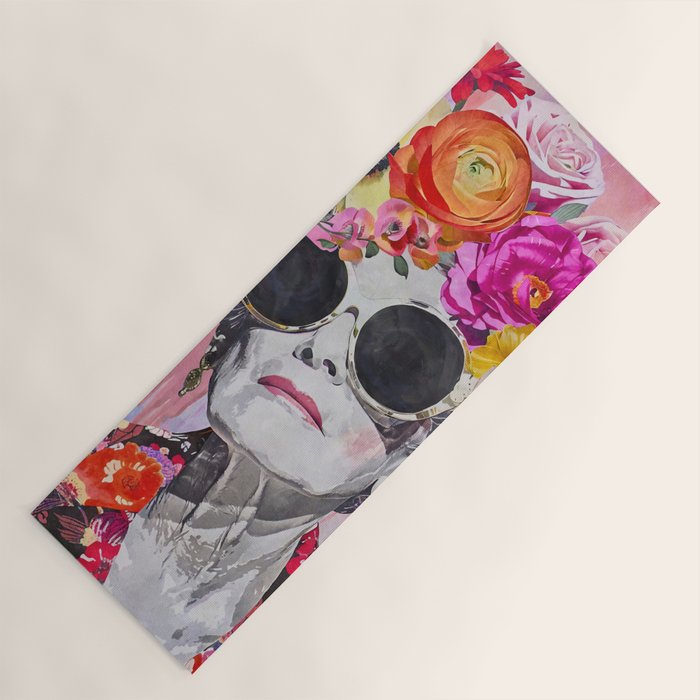 Ageless Glamour And Grace Unbound Female Portrait With Flowers Yoga Mat Gallery Image 1