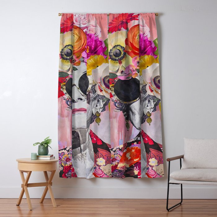 Ageless Glamour And Grace Unbound Female Portrait With Flowers Window Curtain Gallery Image 1