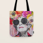 Ageless Glamour And Grace Unbound Female Portrait With Flowers Tote Bag Gallery Image 1