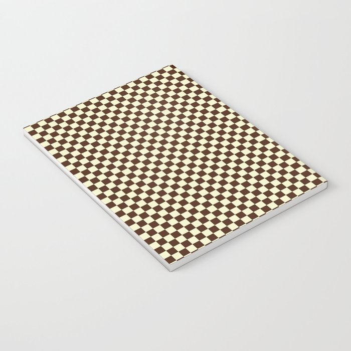Chocolate Brown and Cream Checkerboard Squares Notebook Gallery Image 3